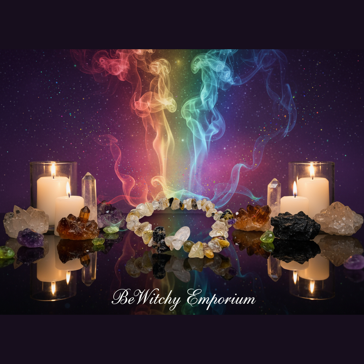 Mixed Gemstone Chip Bracelet - Mystical Altar Style