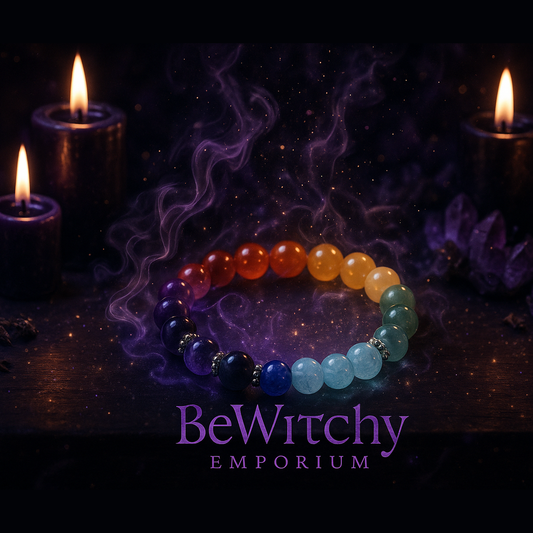 Mystical altar chakra bracelet setup