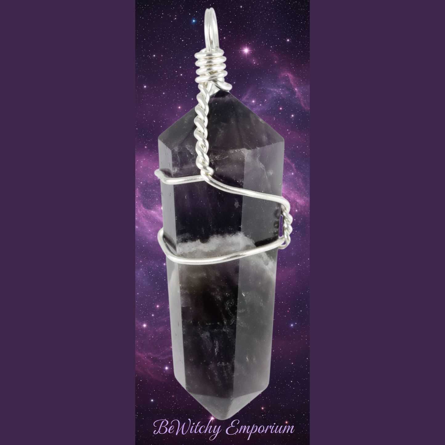 Mystical Starry Night Amethyst Pendant