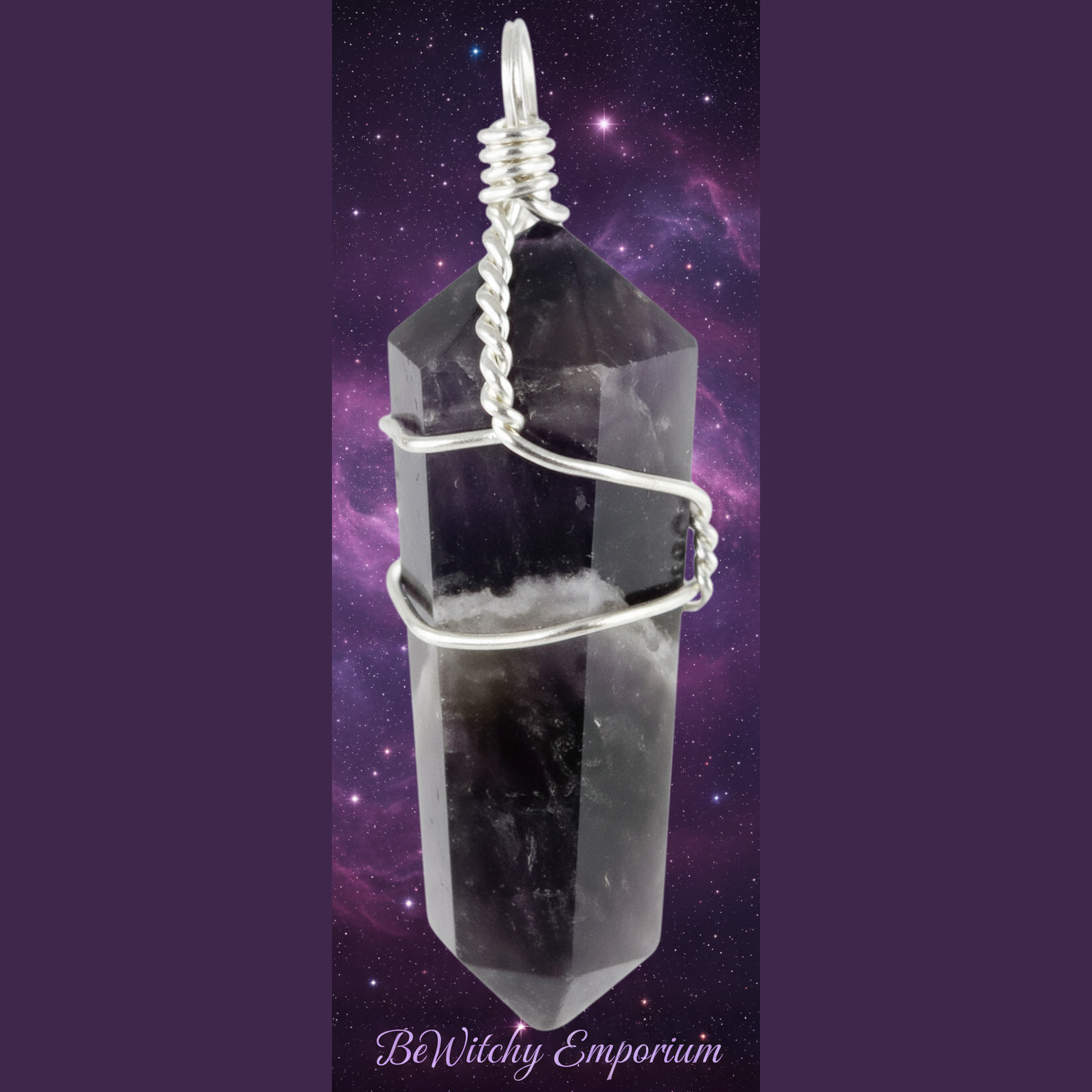 Mystical Starry Night Amethyst Pendant