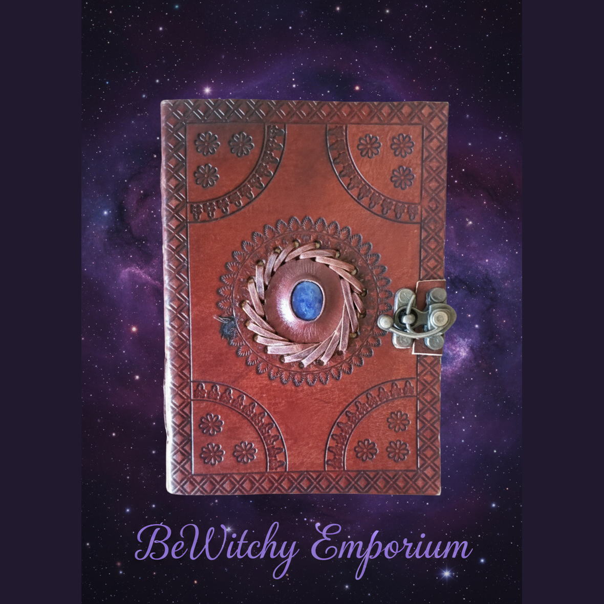 Ornate Leather Journal - Mystical Starry Night