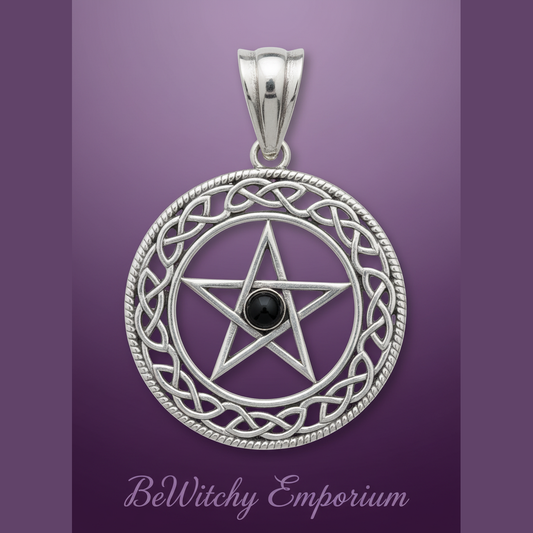 Pentacle Pendant with Black Stone - Clean Professional