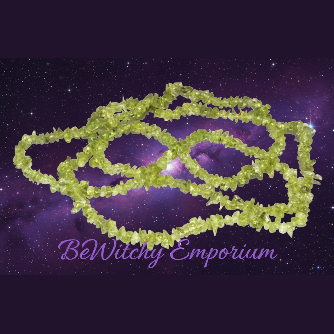 Peridot Chip Necklace - Mystical Starry Night
