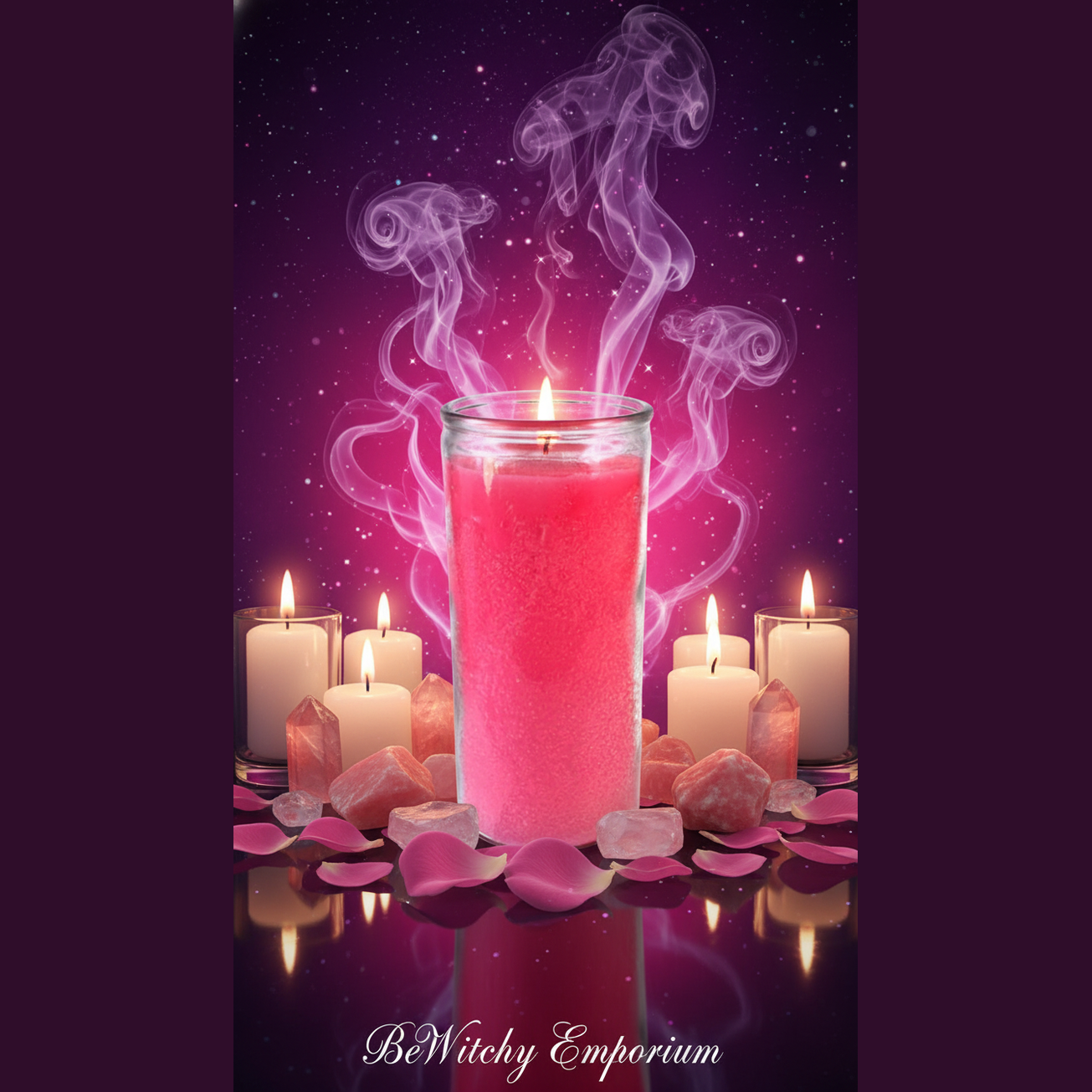 Pink Jar Candle - Mystical Altar Style
