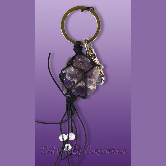 Raw Amethyst Healing Keychain - Professional Style