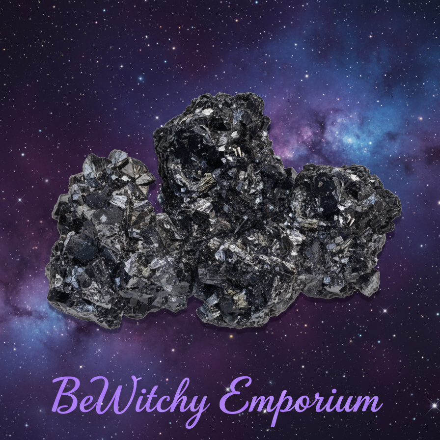 Raw Black Tourmaline Chunks - Mystical Starry Night