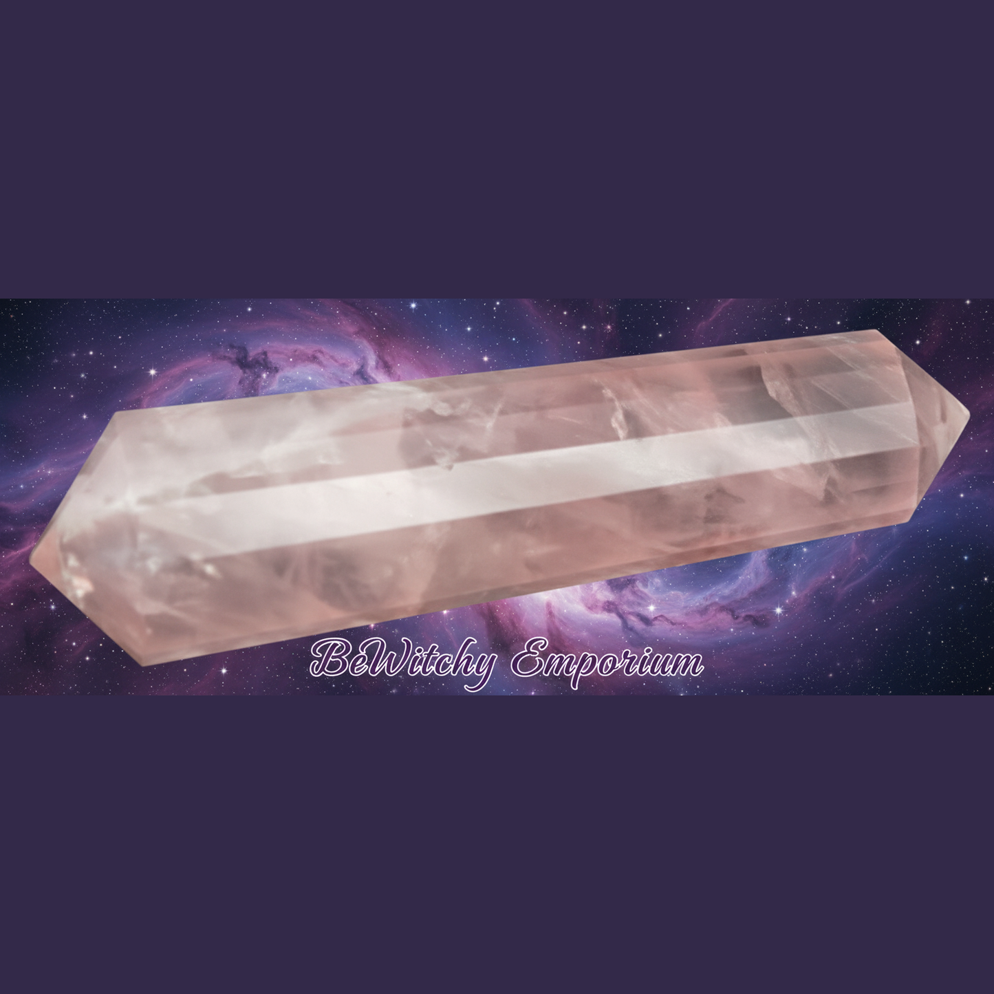 Rose Quartz Double Terminated Point - Mystical Starry Night