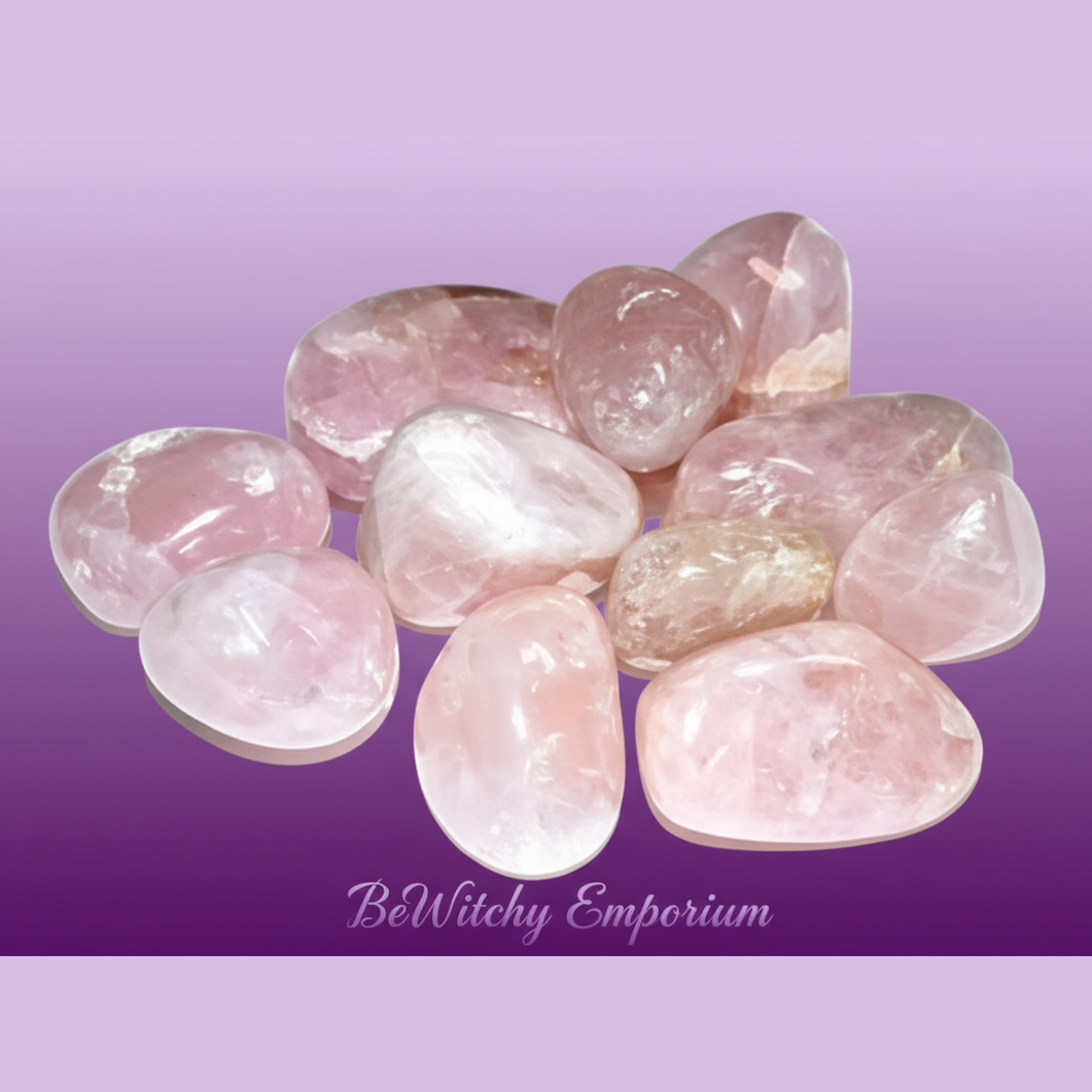 Rose Quartz Tumbled Stones - Professional Style