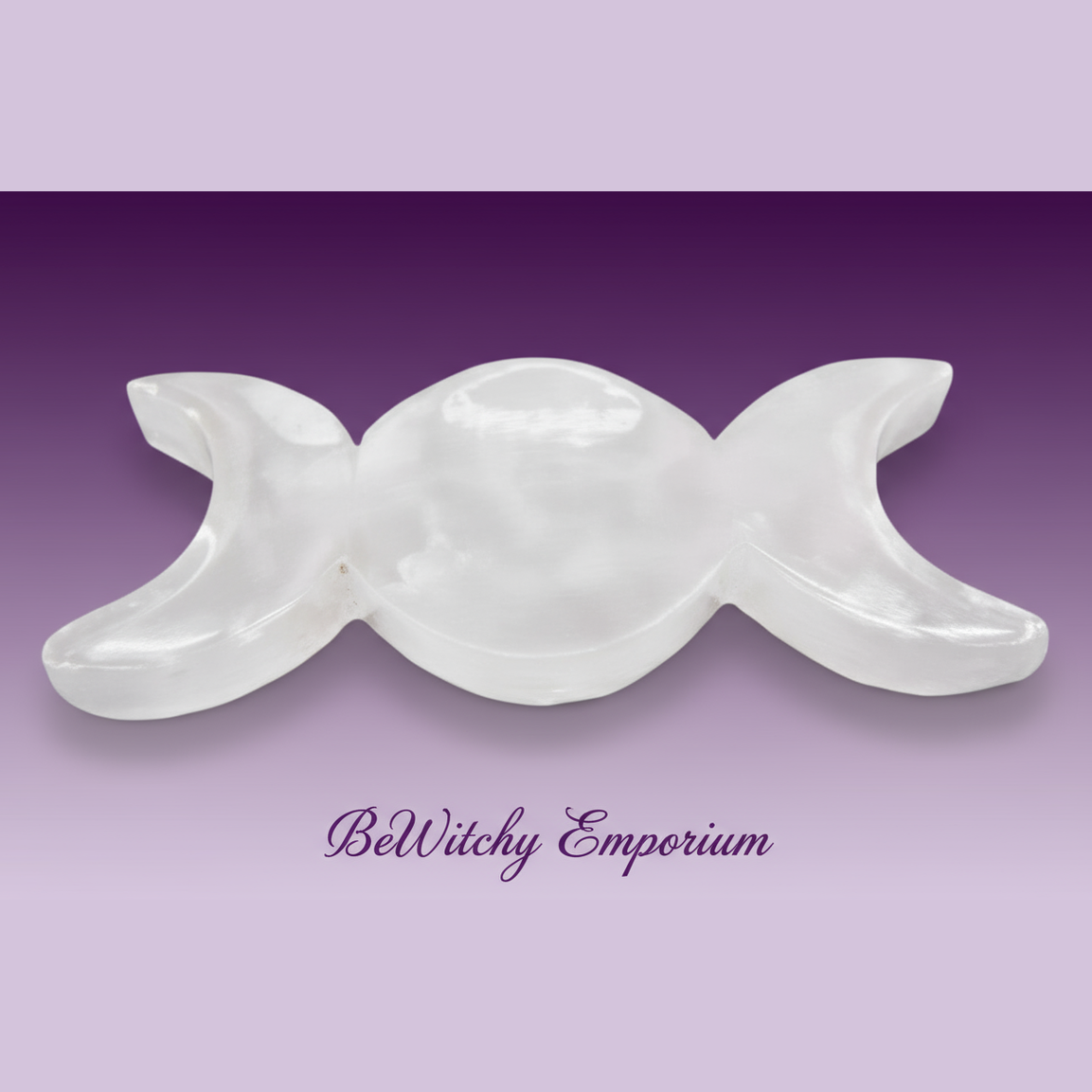 Selenite Triple Moon - Purple Gradient