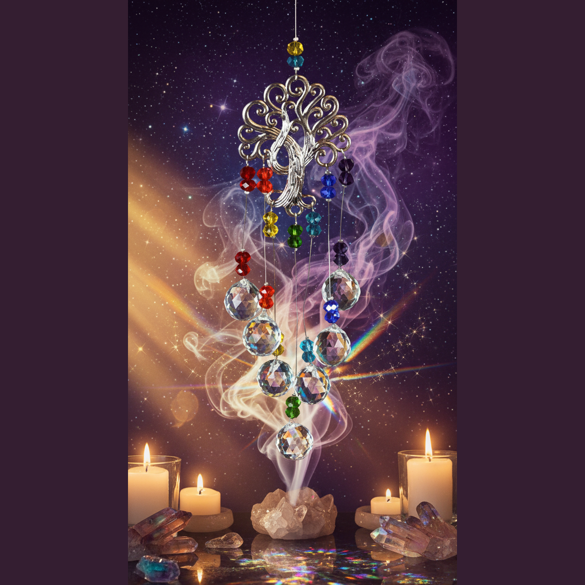 Tree of Life Sun Catcher - Mystical Altar Style