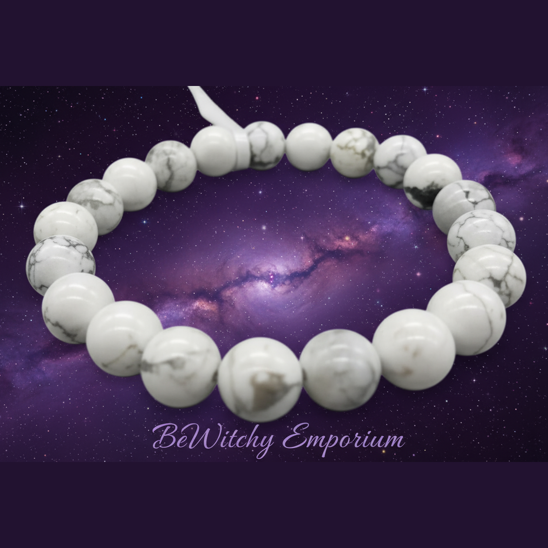 White Howlite Bracelet - Mystical Starry Night