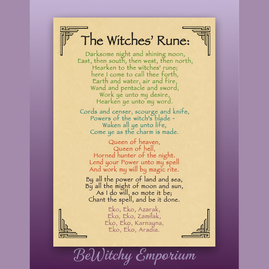 Witches' Rune Poster - Clean Professional